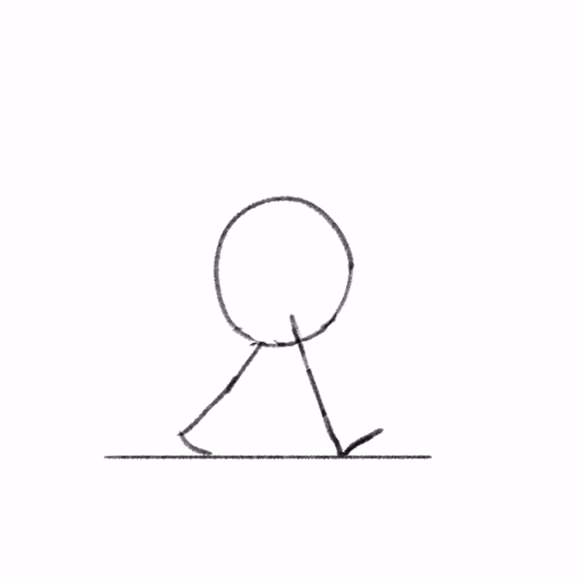Second looping walk cycle animation